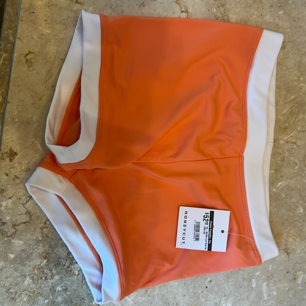 Honeycut Booty Shorts, new with tags 
Orange and white ( Dance, athletic)